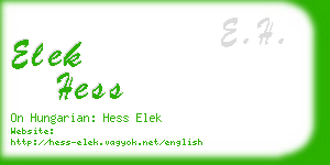 elek hess business card